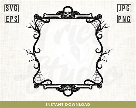 Halloween Frame Svg Spooky Frame Svg Skull Monogram Frame - Etsy