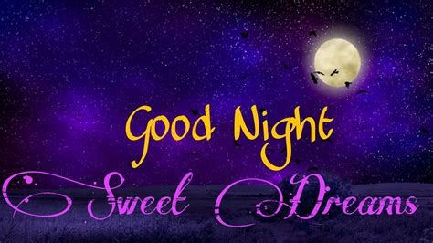 Good Night Sweet Dreams Word Starry Blue Sky Moon Birds Background HD ...