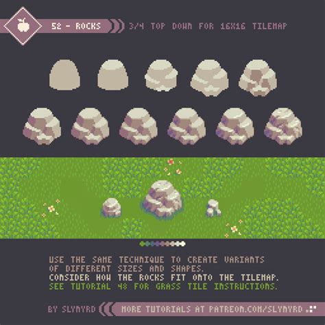 Tutorial - 52 - Rocks | Slynyrd on Patreon How To Pixel Art, Pixel Art ...