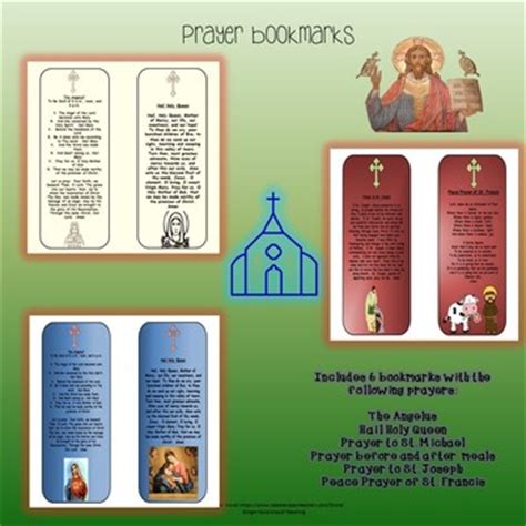 Catholic Prayer Bookmarks 2 by Ginger Nuts About Teaching | TpT