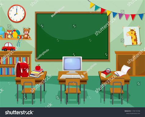 Empty Classroom Clipart Black And White