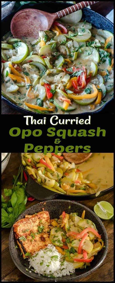 Thai Curried Opo Squash and Peppers • Beyond Mere Sustenance