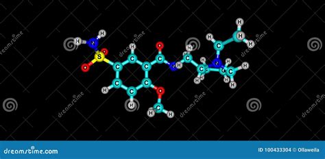 Sulpiride Molecule 3d, Molecular Structure, Ball And Stick Model ...