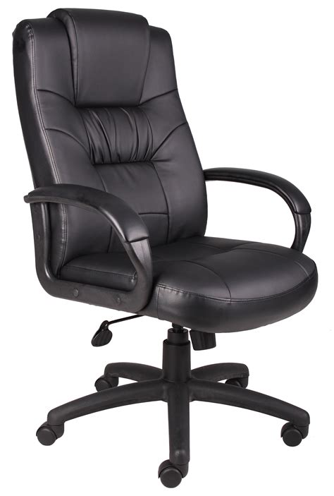 Boss Office Products Black Executive Leather High Back Chair - Walmart.com