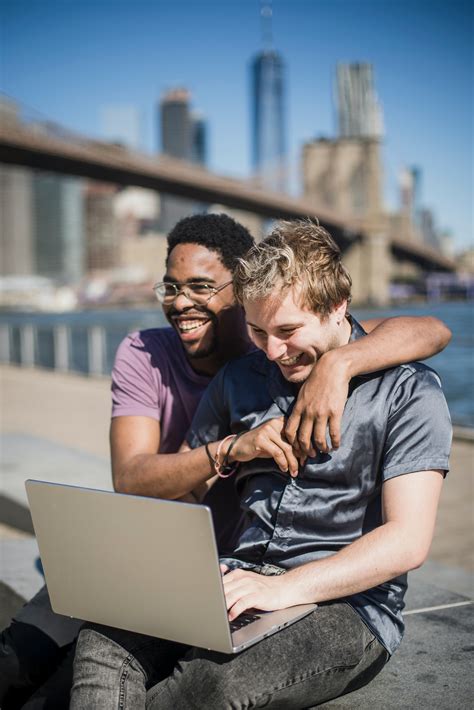 Men Outside With a Laptop · Free Stock Photo