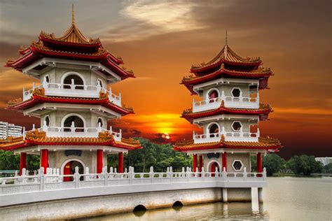 Twins pagoda at chinese garden singapore | Chinese garden, Japanese garden, Singapore hotels