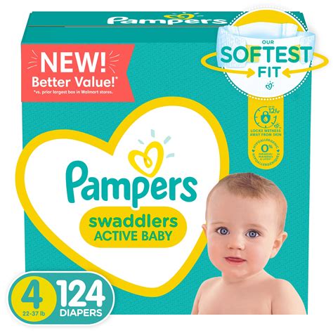 Pampers Swaddlers Active Baby Diapers, Size 4, 124 Count - Walmart.com