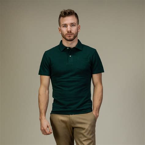 Emerald green short-sleeved polo shirt | Tailor Store®