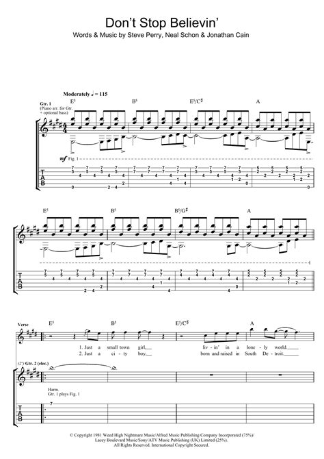 Don't Stop Believin' by Journey - Guitar Tab - Guitar Instructor