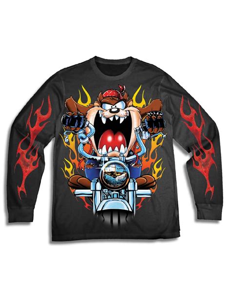 Men's Looney Tunes Taz Long Sleeve Graphic T Shirt - Walmart.com