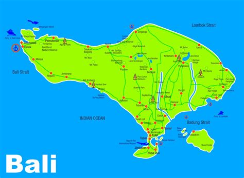 Bali sightseeing map - Ontheworldmap.com