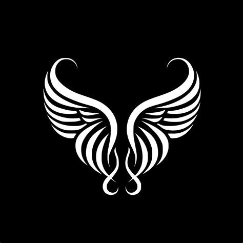 Angel Wings - Black and White Isolated Icon - Vector illustration ...