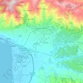 Lamezia Terme topographic map, elevation, terrain