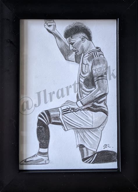 Marcus Rashford Original Pencil Drawing in 6x4 Frame. Perfect - Etsy UK