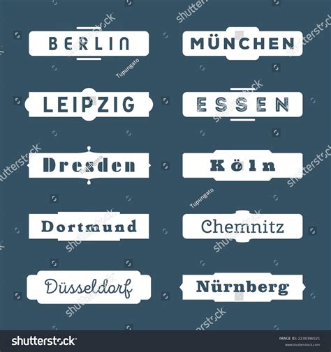 German City Name Stylized Word Badges Stock Vector (Royalty Free ...