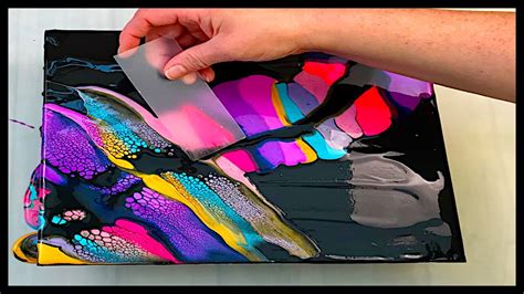 Acrylic Pouring Swipe Technique using Special Floetrol in Swipe Colour ...