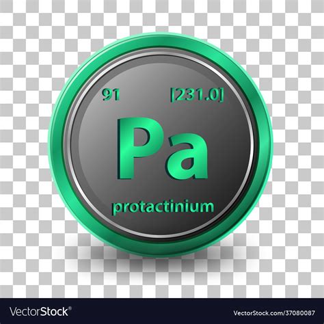 Protactinium chemical element symbol Royalty Free Vector