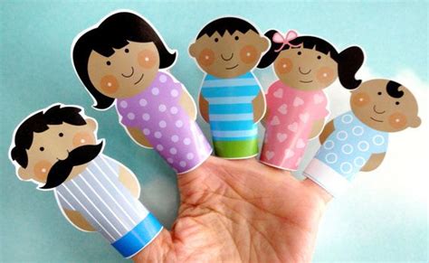 DIY Printable Finger Puppet Family PDF Printable Download Daddy, Mommy ...