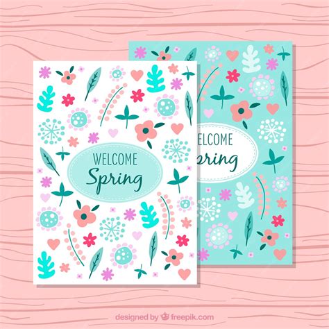 Free Vector | Flowers welcome spring pretty card