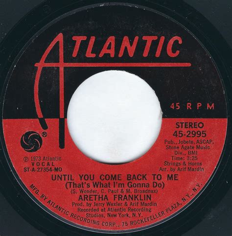 Aretha Franklin - Until You Come Back To Me (That's What I'm Gonna Do) (1973, Monach Pressing ...