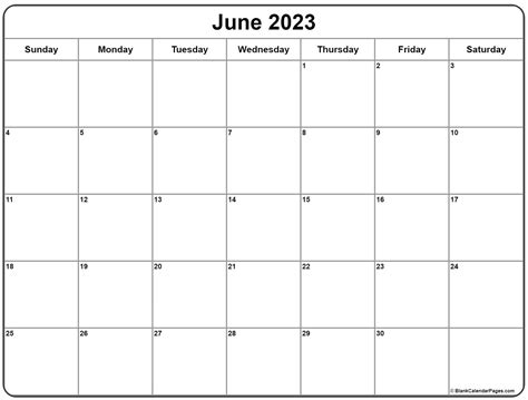 June Blank Calendar 2023 Printable Word - PELAJARAN