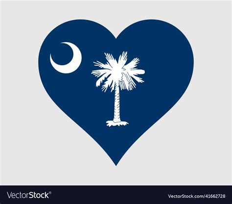 South carolina usa love state heart flag sc us Vector Image