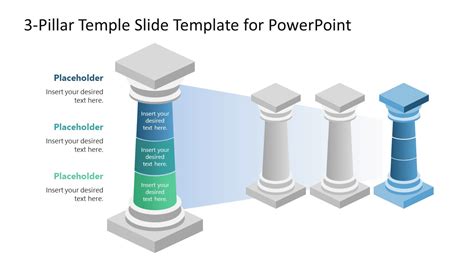 Editable Sections for PowerPoint 3 Pillars Diagram - SlideModel