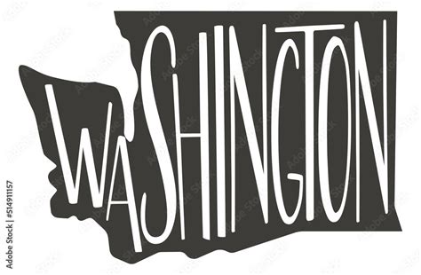 Washington state design map with text. Washington state map for poster ...