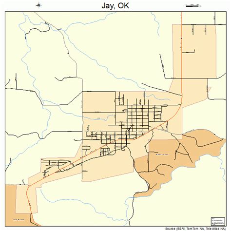 Jay Oklahoma Street Map 4037650