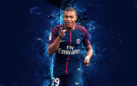 Download wallpapers Kylian Mbappe, 4k, abstract art, football stars ...