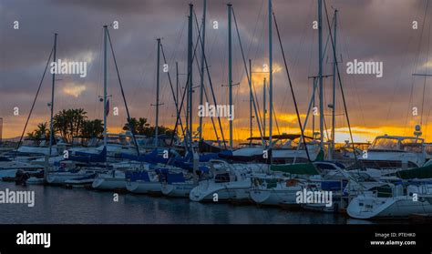 San Diego downtown marina sunset Stock Photo - Alamy