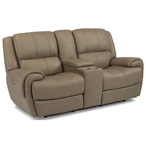 Flexsteel Latitudes-Nance Casual Power Reclining Loveseat with Console ...