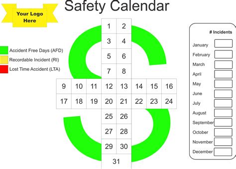 Safety Cross Daily with Recordable Incident Totals – Industry Visuals