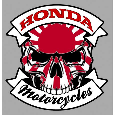 HONDA Motorcycles skull laminated decal - cafe-racer-bretagne.clicboutic.com