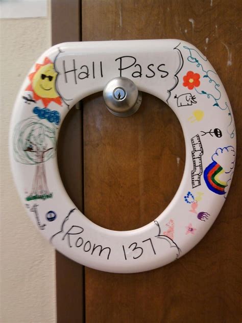 Bathroom pass, Bathroom sign out, Classroom passes