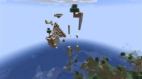 Amazing cluster of floating islands. Version: 21w40a. World Type: Single Biome. Biome: Windswept ...