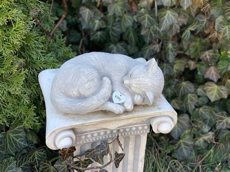 Cat Statue Cat Memorial Gift Garden Statue Cat Id Tag Pet | Etsy