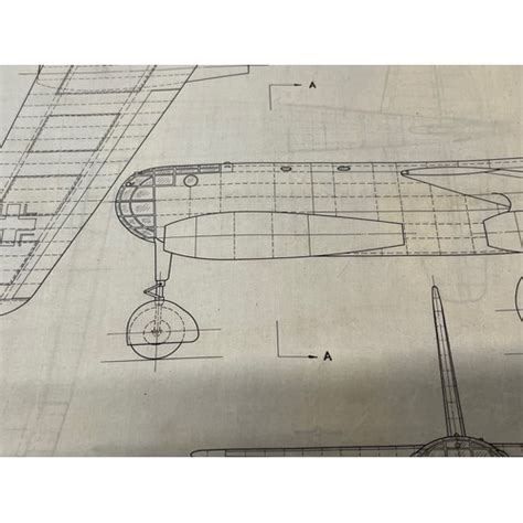 Militaria, WWII, Aeronautical Aviation interest Plan drawings on linen of a Junkers JU -287, 1 off 6