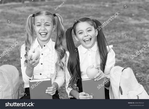 Happy School Friends Little Girls Having Stock Photo 2006783324 ...