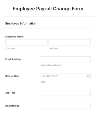 Employee Payroll Change Form Template | Jotform