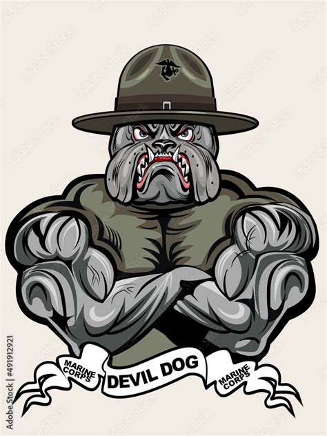 military Bulldog marine corps devil dog Stock Vector | Adobe Stock