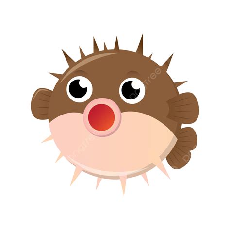 Cute Puffer Fish Cartoon Illustration Vector, Fish Clipart, Cute Clipart, Cartoon Clipart PNG ...