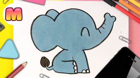 COMO DIBUJAR UN ELEFANTE KAWAII - Dibujos kawaii faciles - Aprender a ...