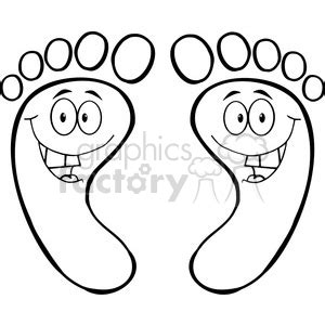 Royalty-Free happy-feet-outline-cartoon 384333 vector clip art image - EPS, SVG, PDF ...