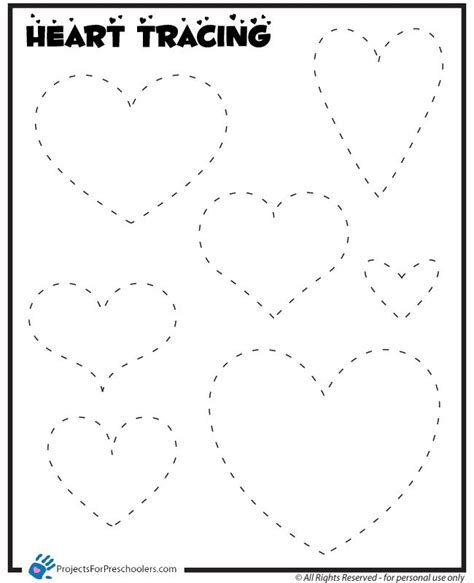 Tracing Hearts Worksheet for Valentine Worksheets