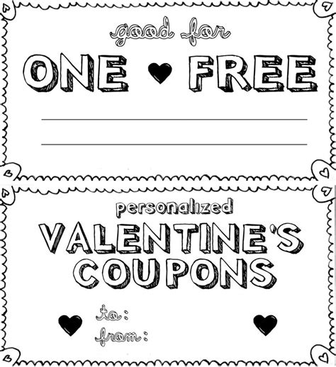 12 Sets of Free Printable Love Coupons and Templates