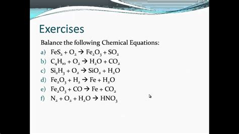 50 Examples Of Balanced Chemical Equations