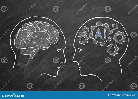 Humans vs Robots stock illustration. Illustration of cogwheel - 170036941