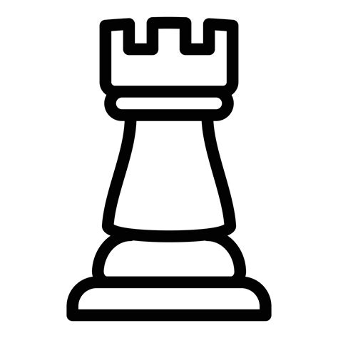 Chess rook piece icon, outline style 14309203 Vector Art at Vecteezy