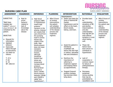 Nanda Nursing Care Plan For Dizziness - calorie